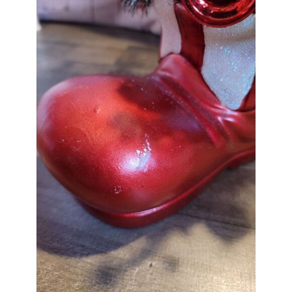 Stocking boot floral Mistletoe bell ornament center piece xmas decor - Picture 2 of 7